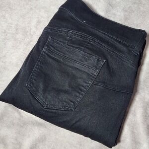 Torrid Bombshell Flare Super Soft Black High Rise Jeans 20R Side Slit Seam Front